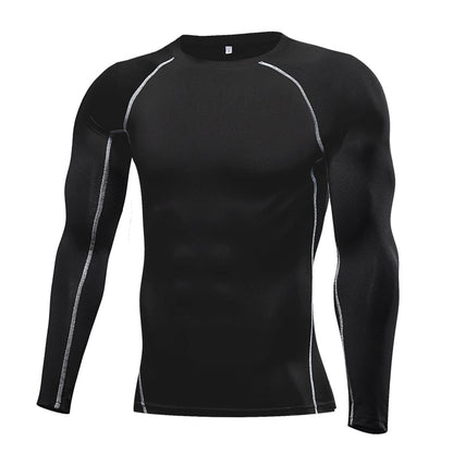 Men Compression Running T Shirt Fitness Tight Long Sleeve Sport Tshirt Training Jogging Shirts Gym Sportswear Quick Dry Rashgard