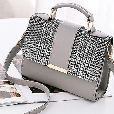 New Retro Plaid Small Square Package Minimalist Fashion Stitching Wild Shoulder Bag Ms. Packet br