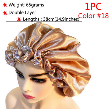 New Silk Sleeping Cap Night Hat Head Cover Bonnet Satin Cheveux Nuit For Curly Hair Care Women Beauty Maintenance Designer