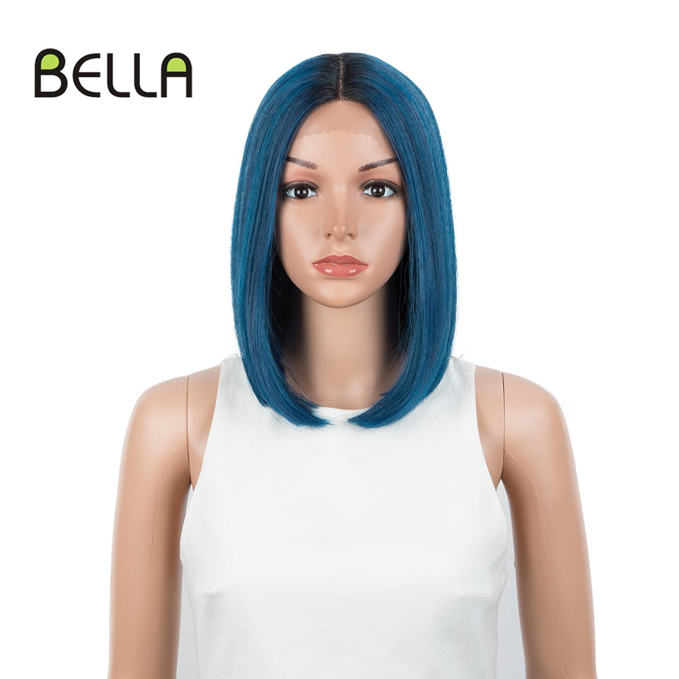 Bella Bob Wig Synthetic Lace Wig Short Blonde Bob Pink 613 Red Lemon Lace Short Hair 10-13 Inch Wigs For Women Lolita Cosplay