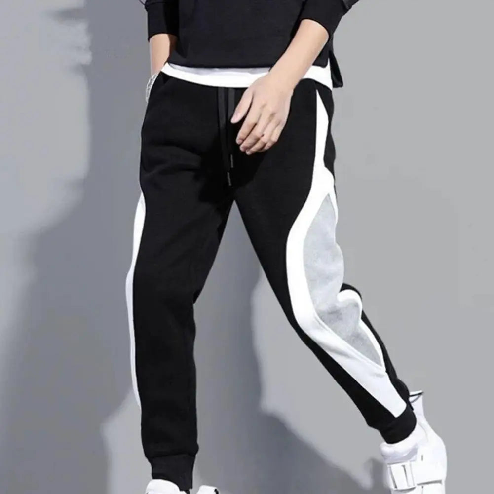 Loose Mens Sweatpants Patchwork Printing Sweatpants bon