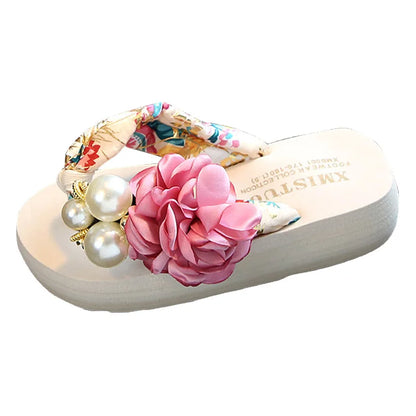 Summer New Non-slip Children's Flip-flops Girls Fashion Beach Shoes Pinch Sandals Female Flowers Slippers Women Wear 7