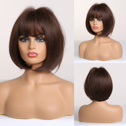 Badon marchand hair Wigs with Side Bangs Pixie Cut Short Straight Synthetic Party Cosplay Wigs for Women