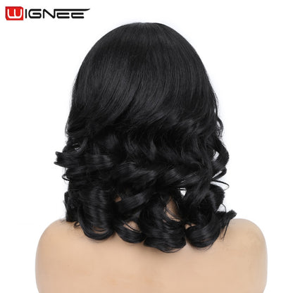 Wignee Body Wave Wig Side Part Synthetic Lace Wigs Ombre 613 Blonde Bob Short Wigs For Black Women Perruque Cosplay Daily Use