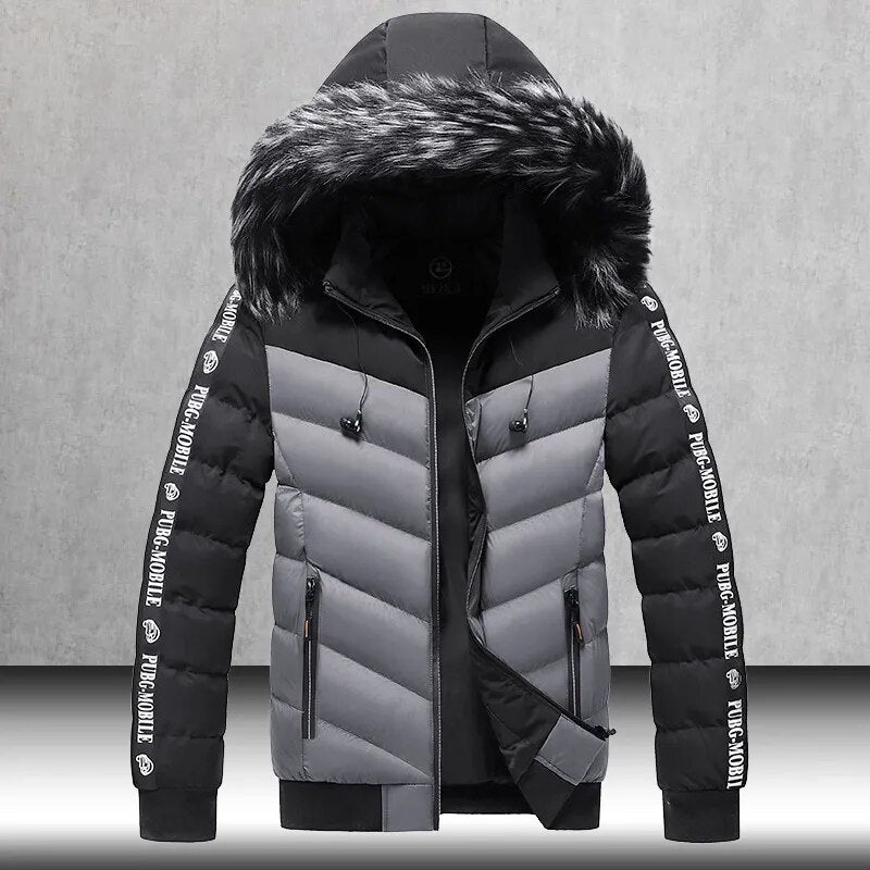 Winter Jacket Men 2022 Fur Collar Hooded Thick Warm Cotton Outwear  men's jacket