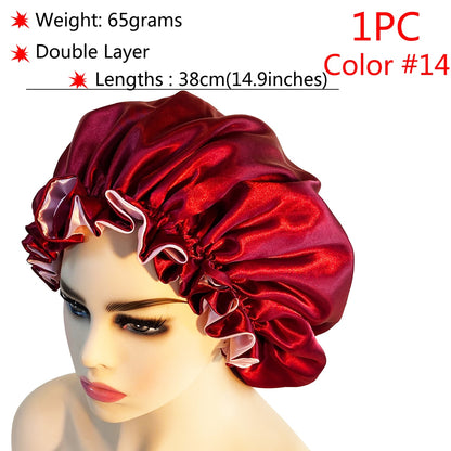 New Silk Sleeping Cap Night Hat Head Cover Bonnet Satin Cheveux Nuit For Curly Hair Care Women Beauty Maintenance Designer