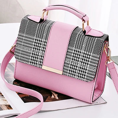 New Retro Plaid Small Square Package Minimalist Fashion Stitching Wild Shoulder Bag Ms. Packet br