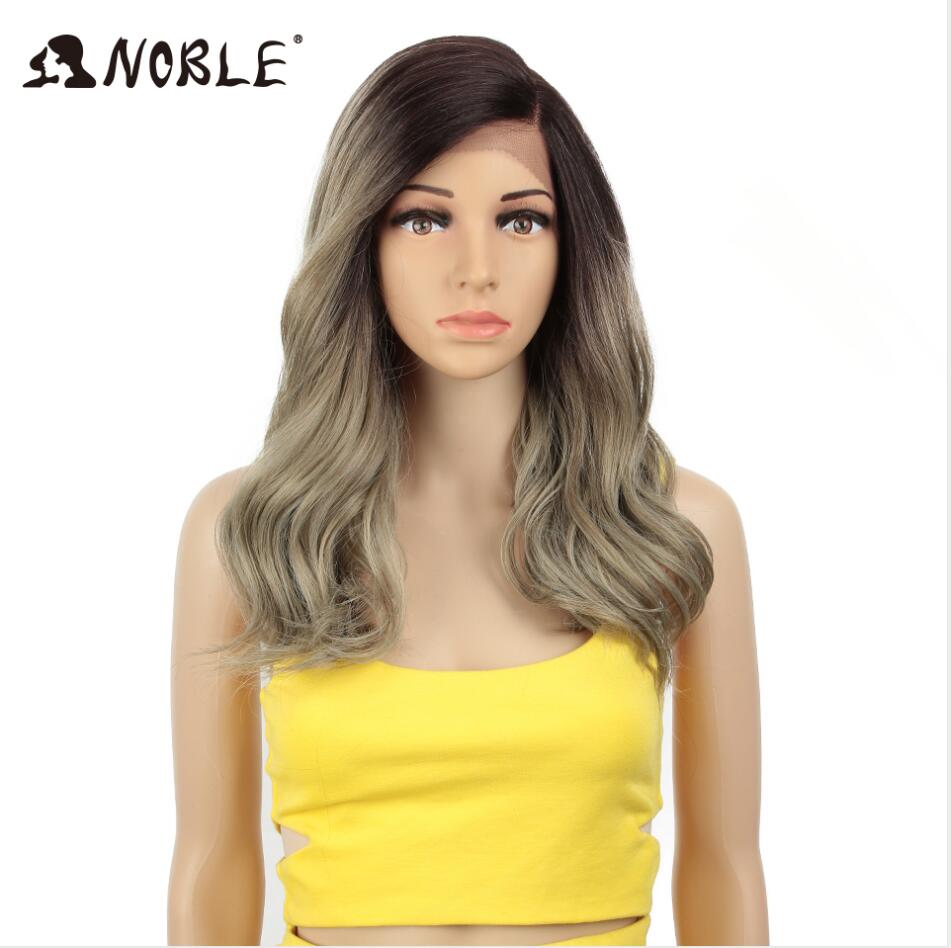 Noble Synthetic Lace Wig 20" Long Wavy lace Wig Ombre Blond Wig Cosplay Heat Resistant Wigs for Women Synthetic Lace Wig