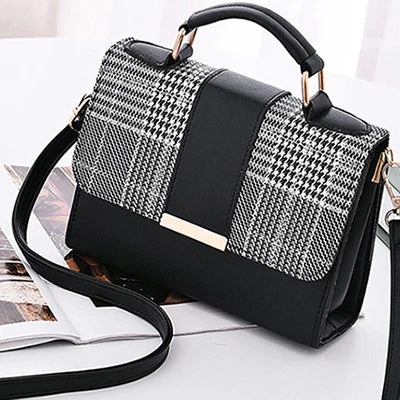 New Retro Plaid Small Square Package Minimalist Fashion Stitching Wild Shoulder Bag Ms. Packet br