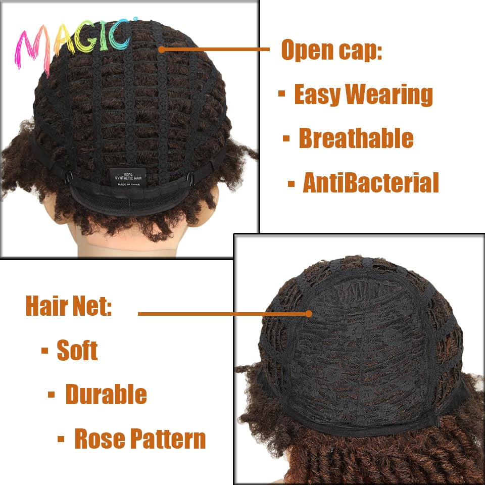 Badon marchand hair Wig Short Dreadlock Wig With Bangs Ombre Black Blonde  Crochet  Wig for Black Women