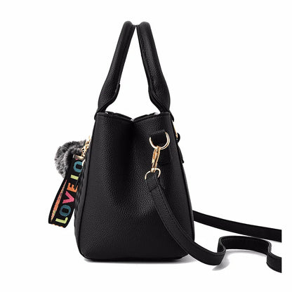 Women Leather Handbags Bags for Women Sac a Main Ladies hair ball Hand Bag br