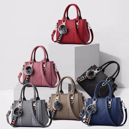 Women Leather Handbags Bags for Women Sac a Main Ladies hair ball Hand Bag br