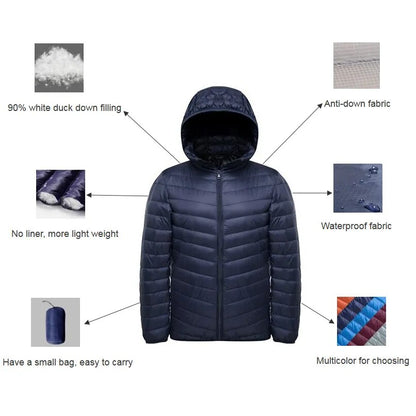 NewBang Down Coat Male Ultra Light Down  Men's  Jackets Windbreaker Lightweight Coat Feather Puffer Parka Feather Coat