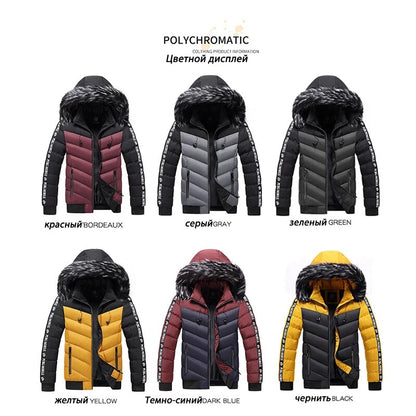 Winter Jacket Men 2022 Fur Collar Hooded Thick Warm Cotton Outwear  men's jacket