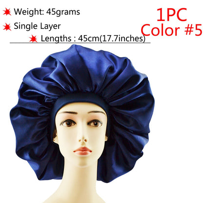 New Silk Sleeping Cap Night Hat Head Cover Bonnet Satin Cheveux Nuit For Curly Hair Care Women Beauty Maintenance Designer