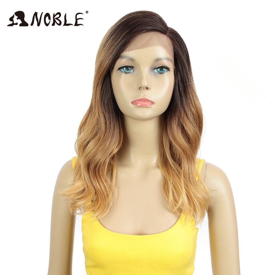 Noble Synthetic Lace Wig 20" Long Wavy lace Wig Ombre Blond Wig Cosplay Heat Resistant Wigs for Women Synthetic Lace Wig