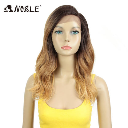 Noble Synthetic Lace Wig 20" Long Wavy lace Wig Ombre Blond Wig Cosplay Heat Resistant Wigs for Women Synthetic Lace Wig