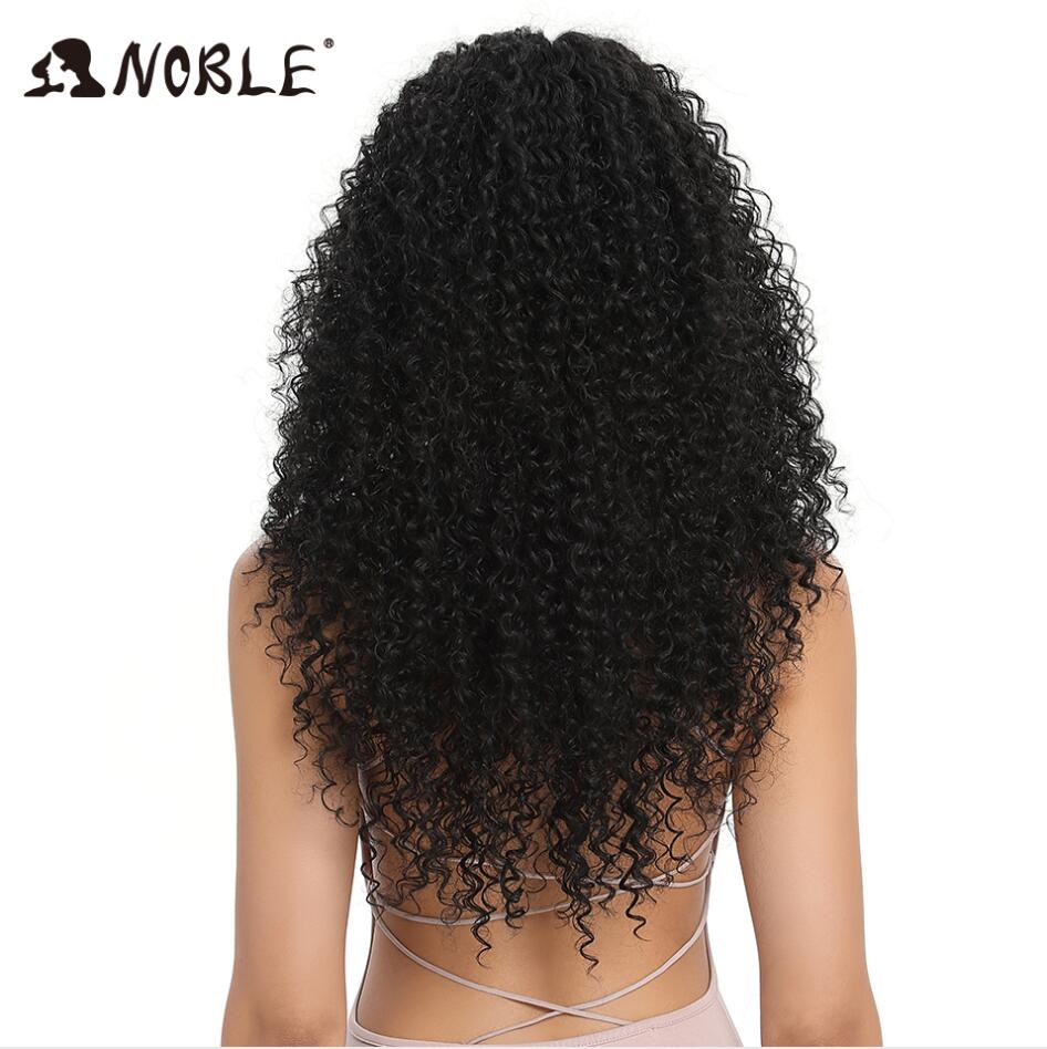 Noble Hair 26"Inch Synthetic Lace Wig For Black Wig African American Long Kinky Curly Heat Resistant Fiber Wigs For Black Women