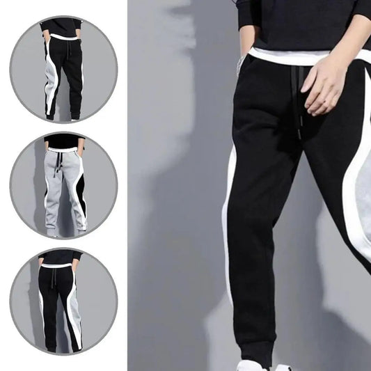 Loose Mens Sweatpants Patchwork Printing Sweatpants bon