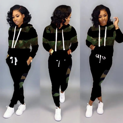 women set Two piece set women hoodie+sweatpants matching outfits deriluja