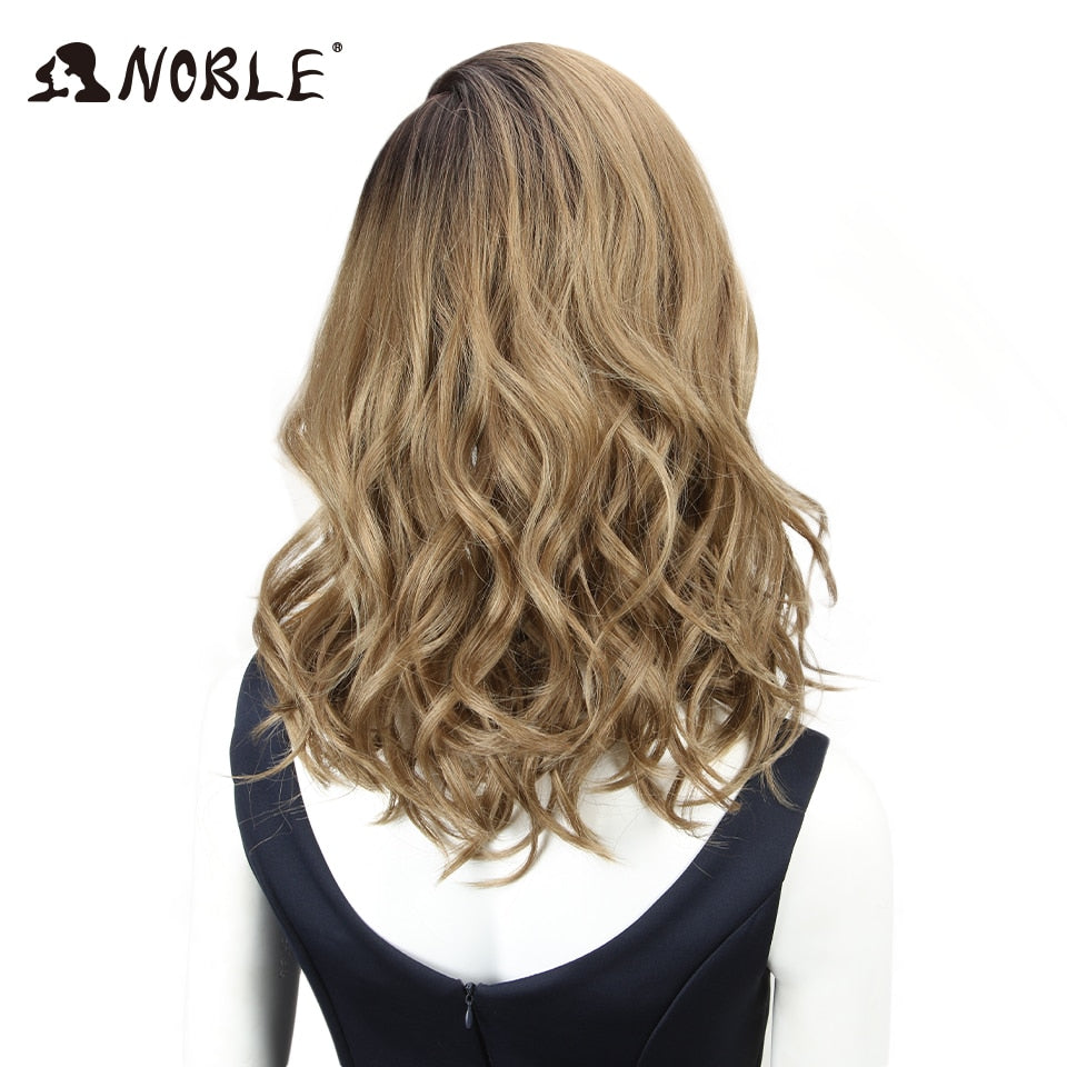 Noble Synthetic Lace Wig 20" Long Wavy lace Wig Ombre Blond Wig Cosplay Heat Resistant Wigs for Women Synthetic Lace Wig