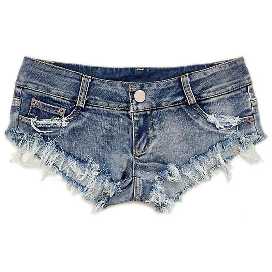 2023 Sexy Women's Jeans Denim Booty Shorts Clubwear Super Short Feminino Skinny Hole Low Waist Short