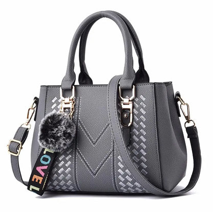 Women Leather Handbags Bags for Women Sac a Main Ladies hair ball Hand Bag br