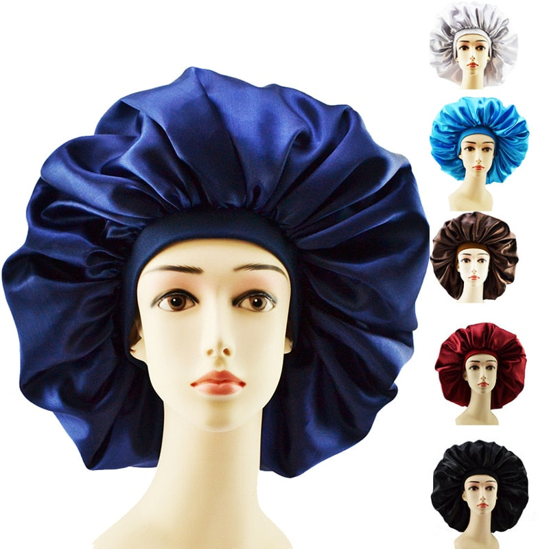 New Silk Sleeping Cap Night Hat Head Cover Bonnet Satin Cheveux Nuit For Curly Hair Care Women Beauty Maintenance Designer