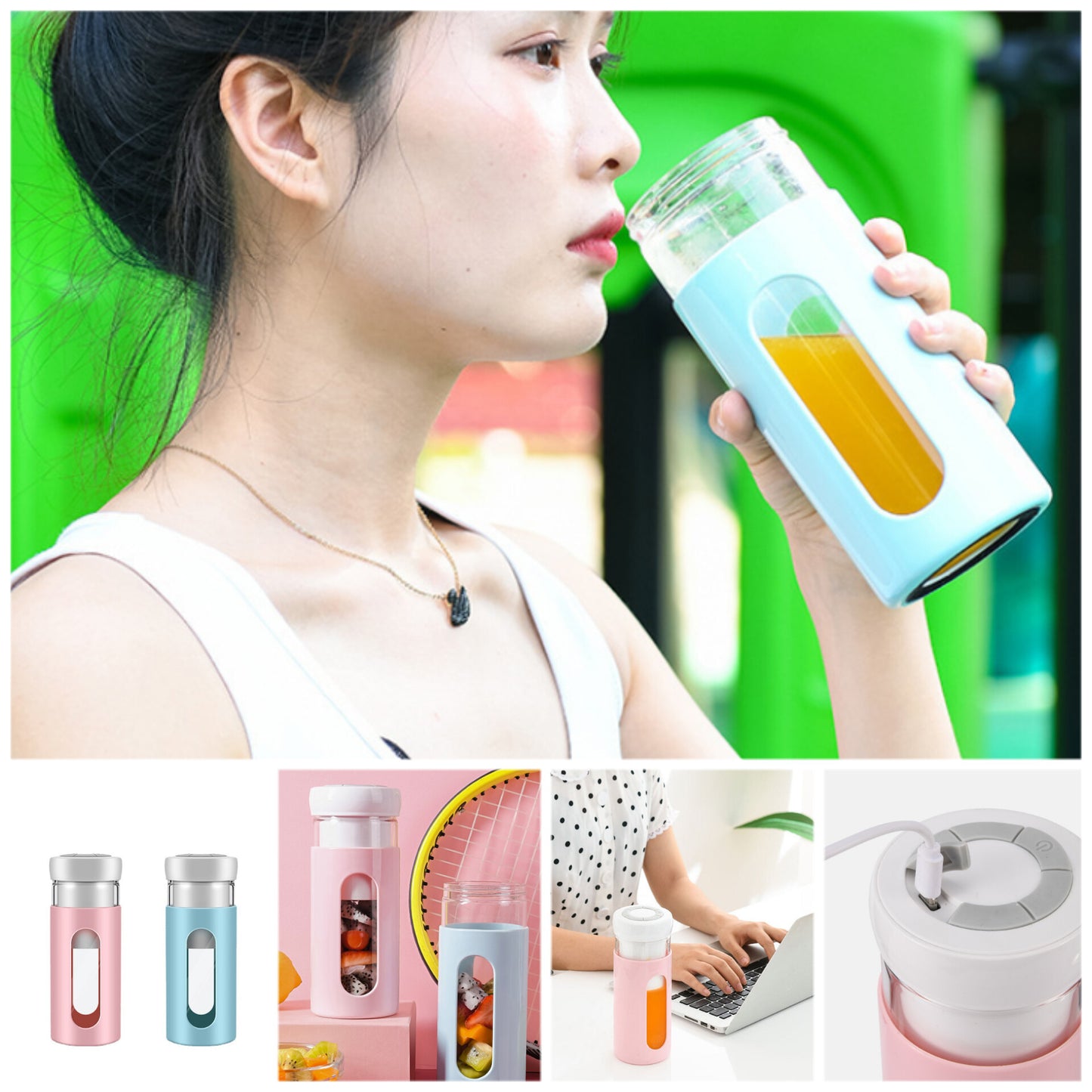 Portable Blender Electric Fruit Juicer USB Rechargeable Smoothie Blender Mini Fruit Juice Maker Handheld Kitchen Mixer Vegetable Blenders we