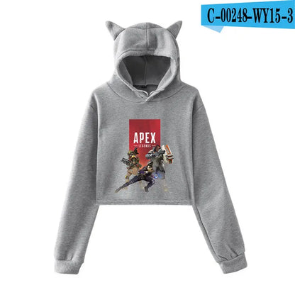 Apex Legends Print Hoodies Sweatshirts Women Cat ears with hood hoodies