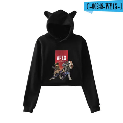 Apex Legends Print Hoodies Sweatshirts Women Cat ears with hood hoodies