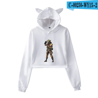 Apex Legends Print Hoodies Sweatshirts Women Cat ears with hood hoodies