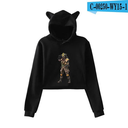 Apex Legends Print Hoodies Sweatshirts Women Cat ears with hood hoodies