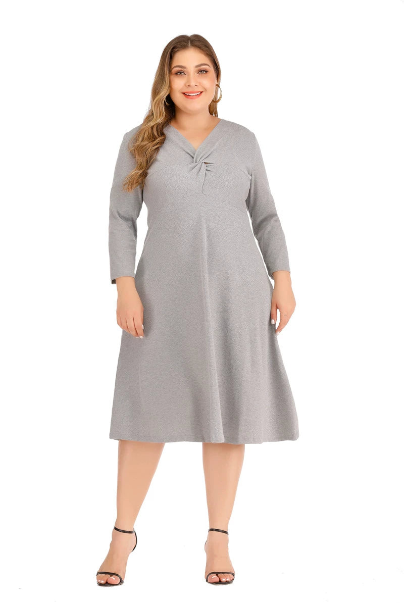 Spring and Autumn Slim Fit Extra Large Size Chubby Girl Versatile Dress greg