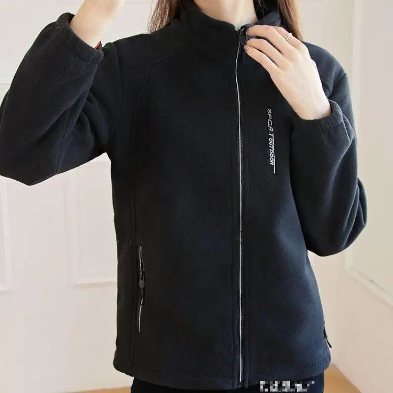 New Spring Autumn Clothes Sky Blue Coat Slim Women Sweatshirt Embroidery Letter Sport Tops Liner Fleece-lined Young Woman Jacket