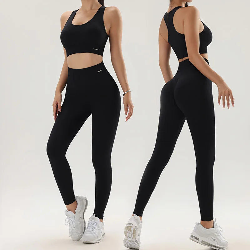 omen's sports fitness suit shock-proof fast-drying vest yoga pants high waist pants slimWomen's sports fitness suit shock-proof