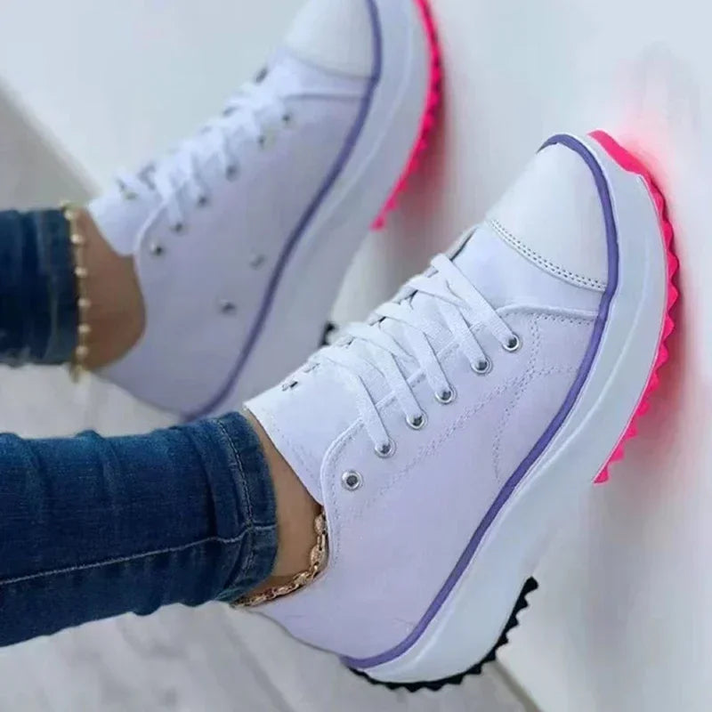 Women Pattern Canvas Sneakers Casual Shoes 2024 Women Shoes Flat Lace-Up