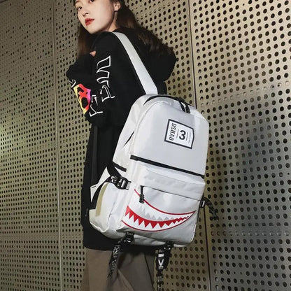 School Boys girls Shark Backpacks Large Capacity Bookbag Waterproof Women's Travel Back Pack