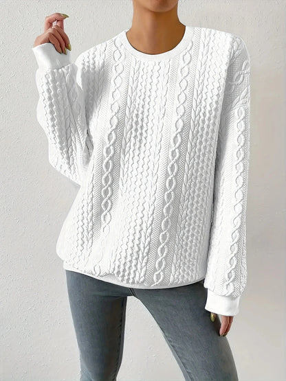 Women Fashion Crew Neck Long Sleeve Sweatshirt Gs