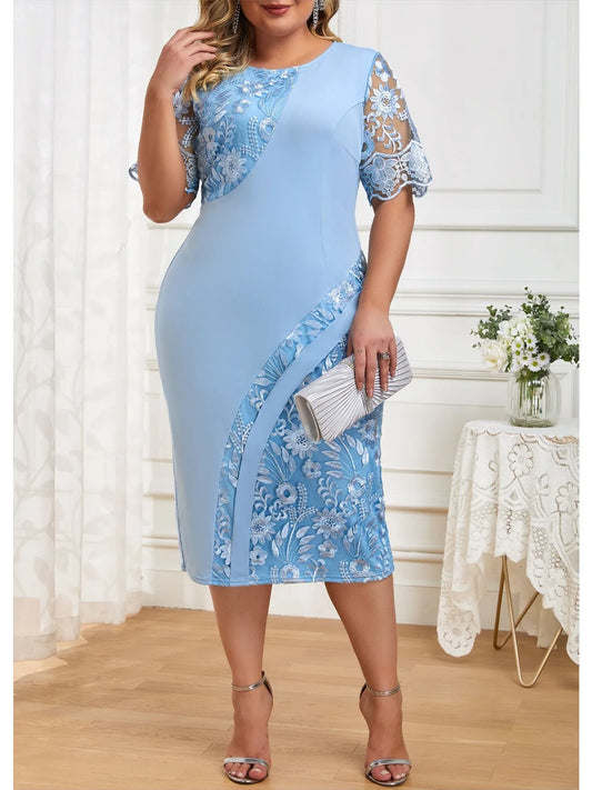 Dress Woman  Floral  Elegant Bodycon Pencil Dress for Wedding Guest jari