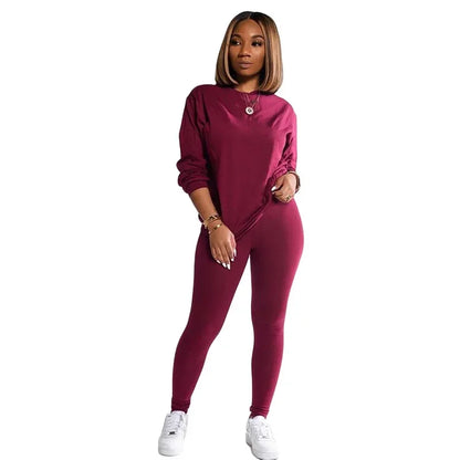 two piece set women 2 piece set stacked leggings clothes for women outfits stacked pants tracksuit female fall clothes serye