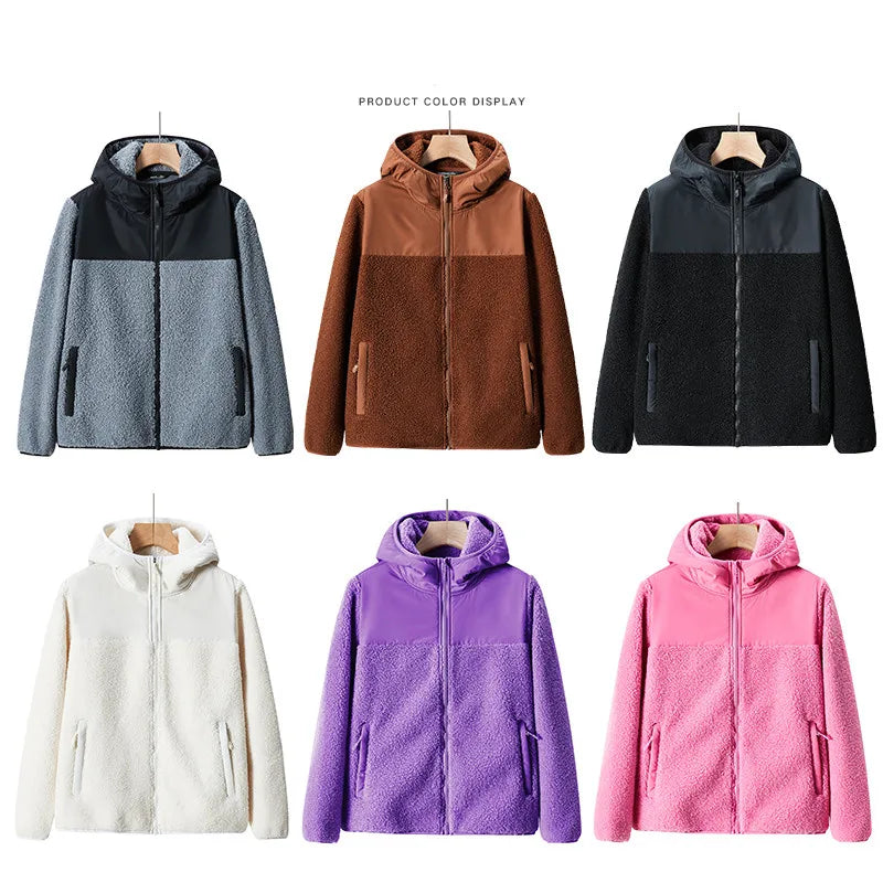 2024 New Korean Female Fashion Autumn Winter Women'S Hoodie Thickened Versatile Warm Fleece Coat Trend Flannel Couple Jacket K2E