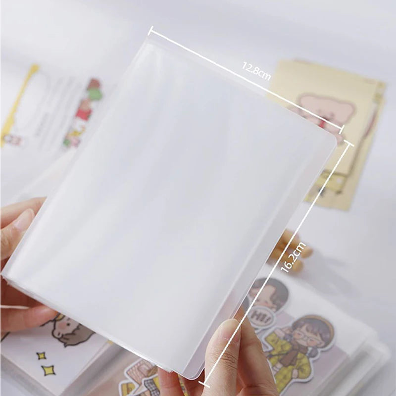 40sheets Pocket A6 Storage Book Sticker Card Portable Transparent Folder Collection Photo Sticker Storage School Stationery