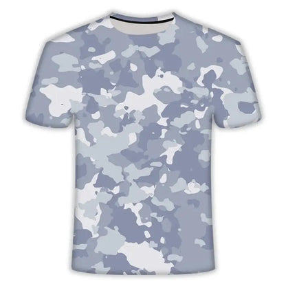 New Camouflage Clothes Leisure Men's and Women's T-Shirts Casual 3D Print Hip Hop Harajuku Personality Round Neck Short Sleeve mmm