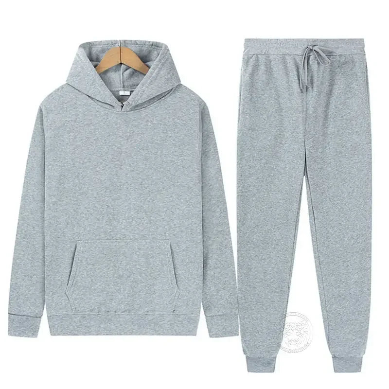 Sportswear for Men and Women Couples Spring, Autumn and Winter Fleece Sweatshirt Set Hoodie + Sweatpants 2-piece Set 4 kanpe