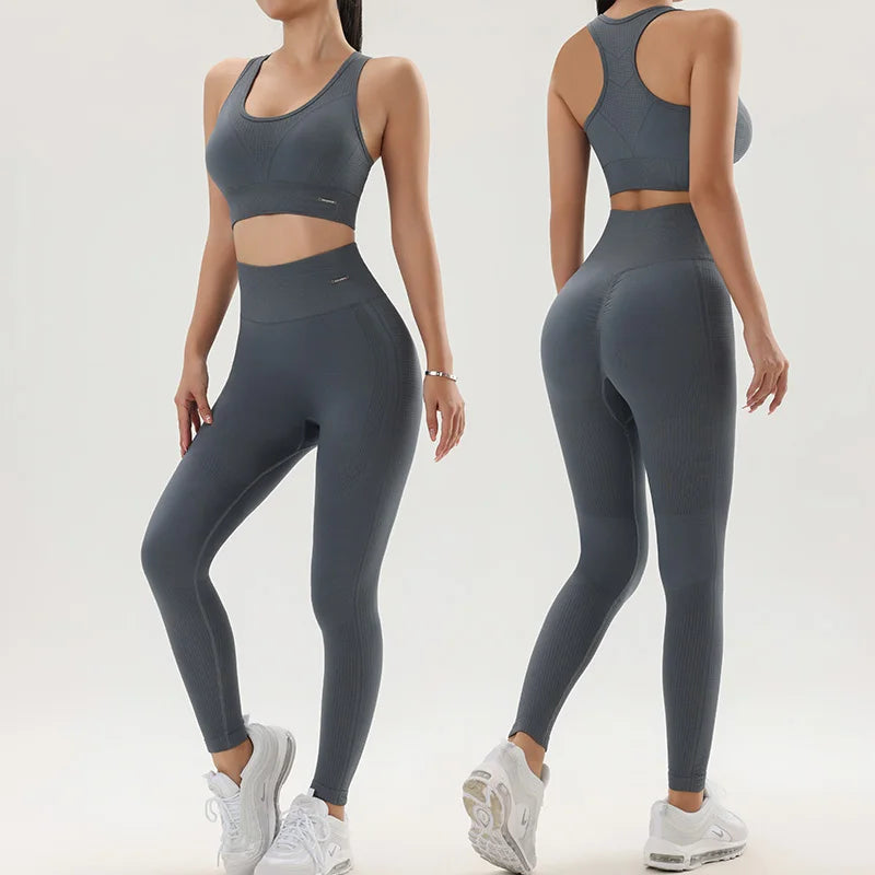 omen's sports fitness suit shock-proof fast-drying vest yoga pants high waist pants slimWomen's sports fitness suit shock-proof