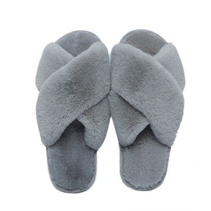 Women Winter Cute  Warm Plush Women Slippers Couple's Indoor Non-slip House Home Cotton Shoes Plush Shoes djam