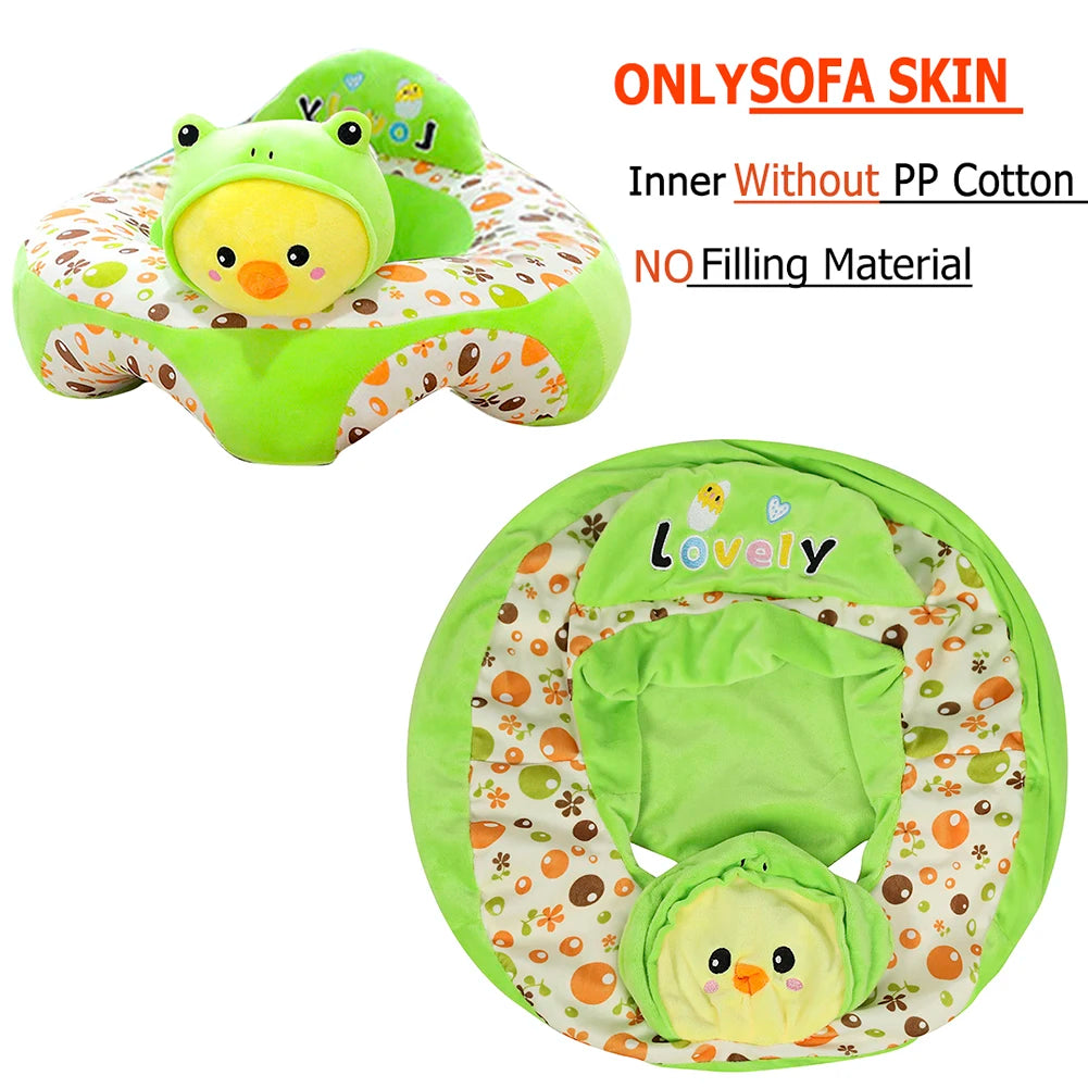 Cartoon Cradle Sofa Cover Washable No Filler Baby Sitting Chair Breathable Feeding Chair Cases  fsil