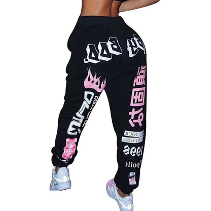 2024 New Women Fashion Elastic Waist Sports Casual Harem Pants Femme Joggers Trouser Printed Sweatpants Gs