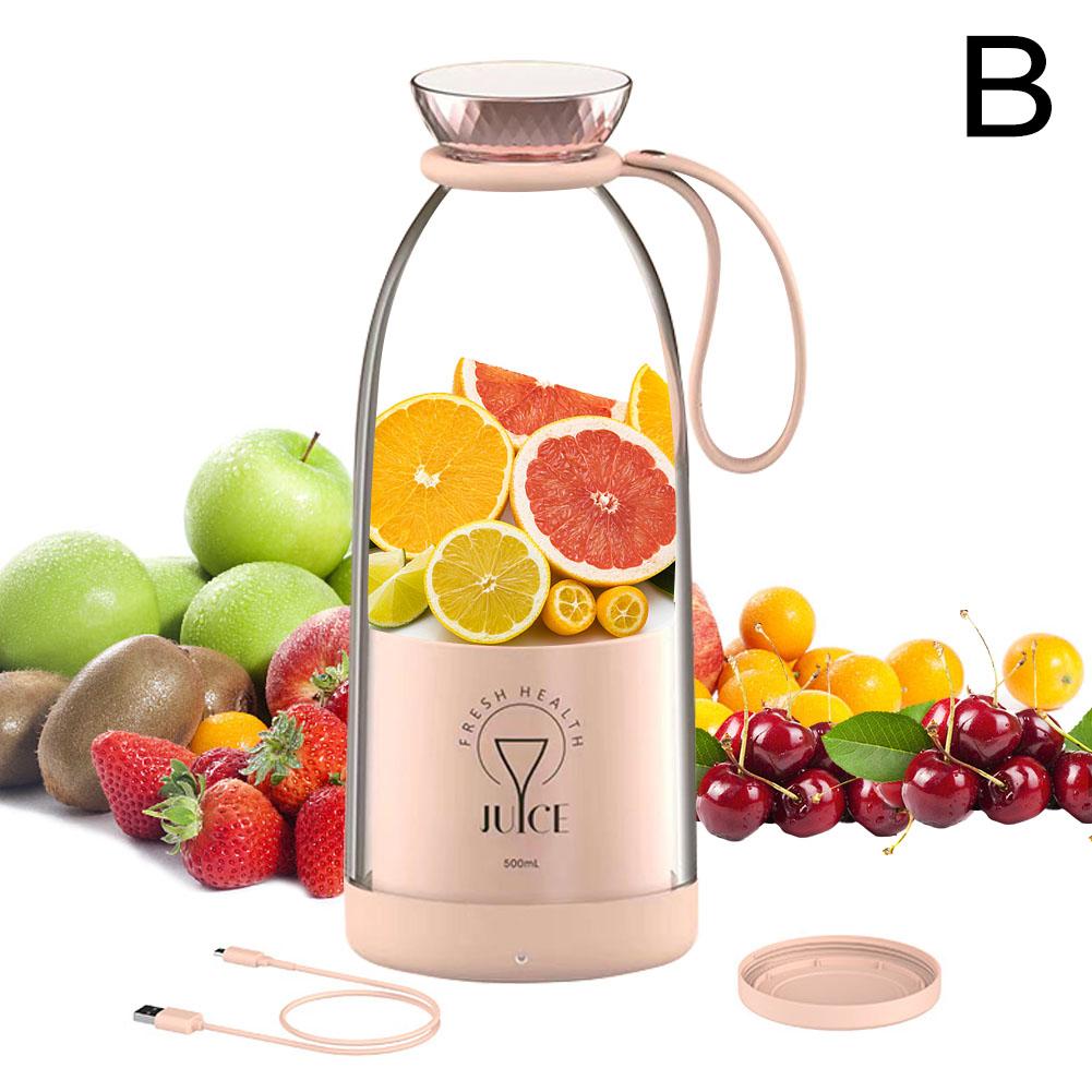 New Portable Blender 500ml Rechargeable Electric Orange Juicer Machine Personal Fresh Juice Blender Smoothie Cup Fruit Mixer